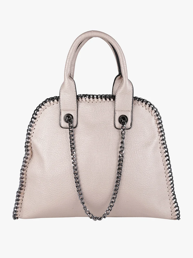 Borsa donna con doppi manici e catena - oro