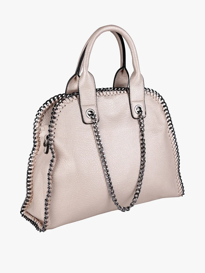 Borsa donna con doppi manici e catena - oro