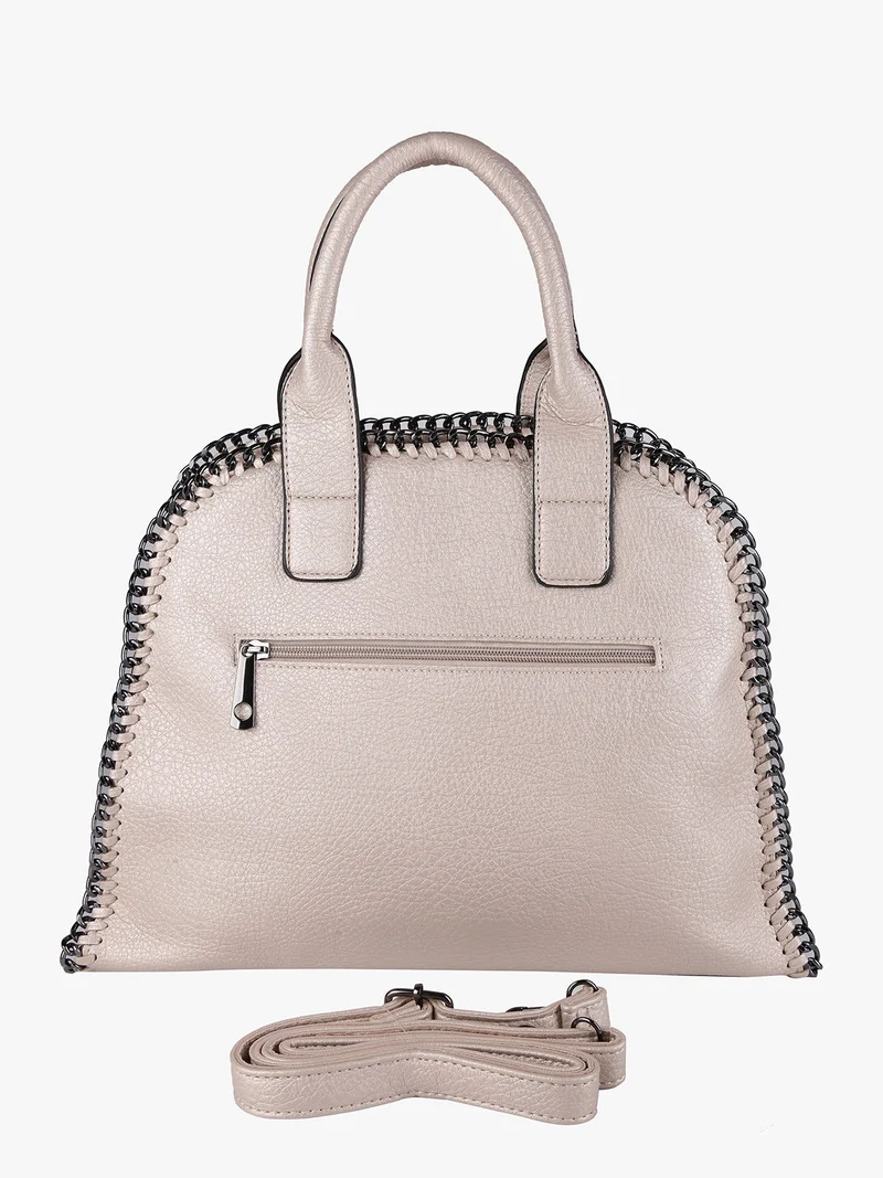 Borsa donna con doppi manici e catena - oro