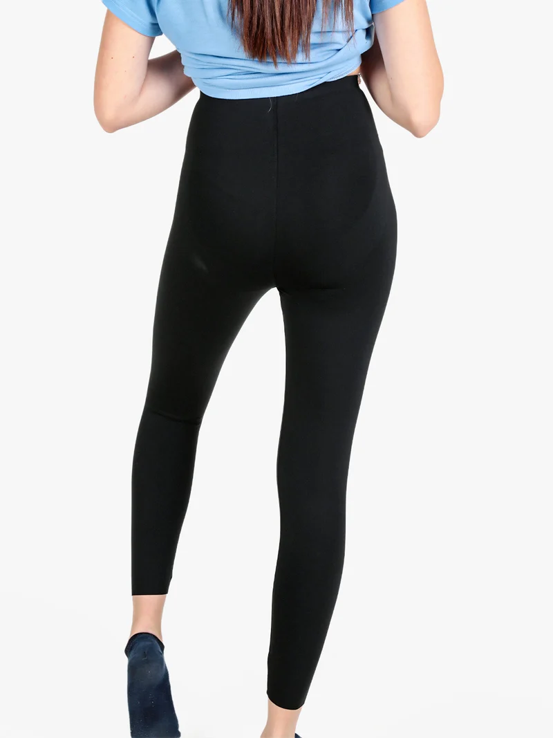 Leggings donna contenitivi a vita alta - nero
