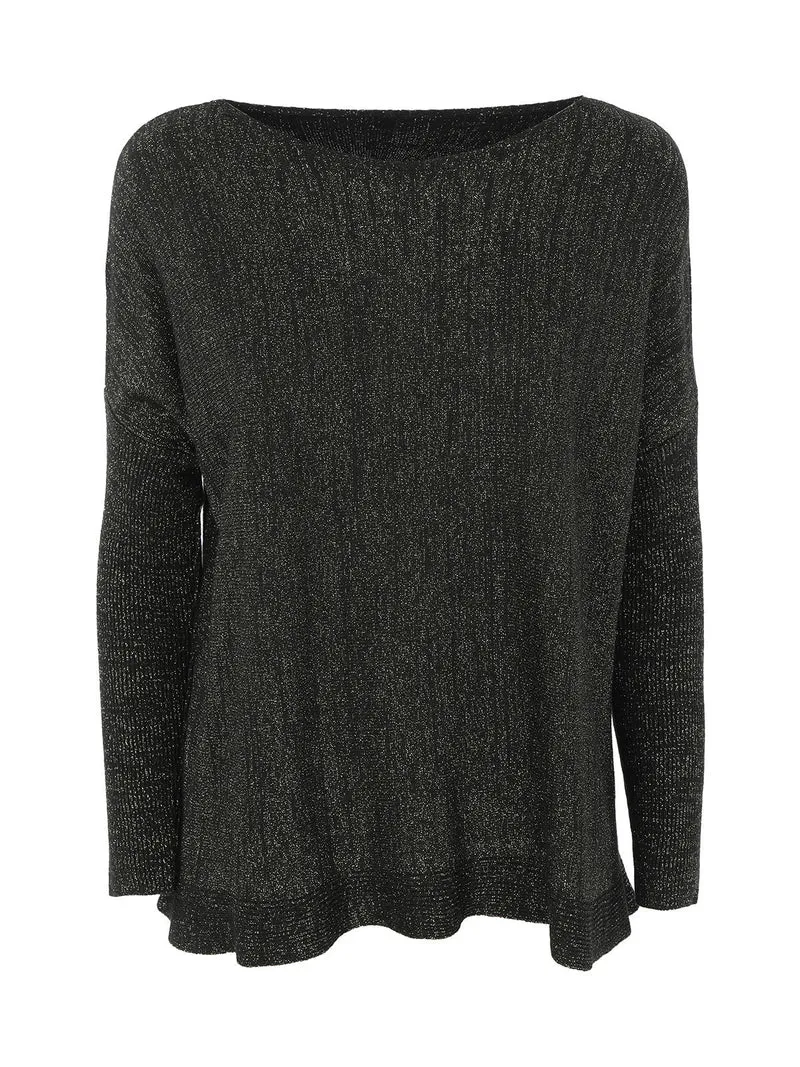 Maglia da donna girocollo con lurex - oro
