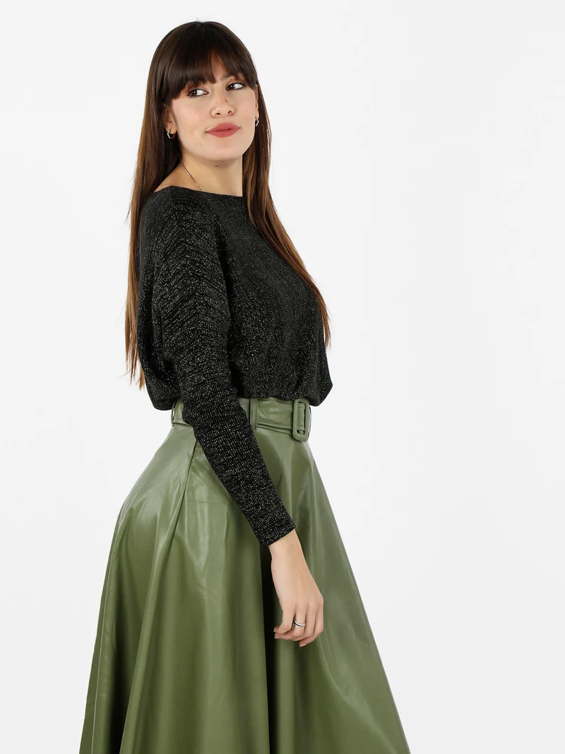 Maglia da donna girocollo con lurex - oro