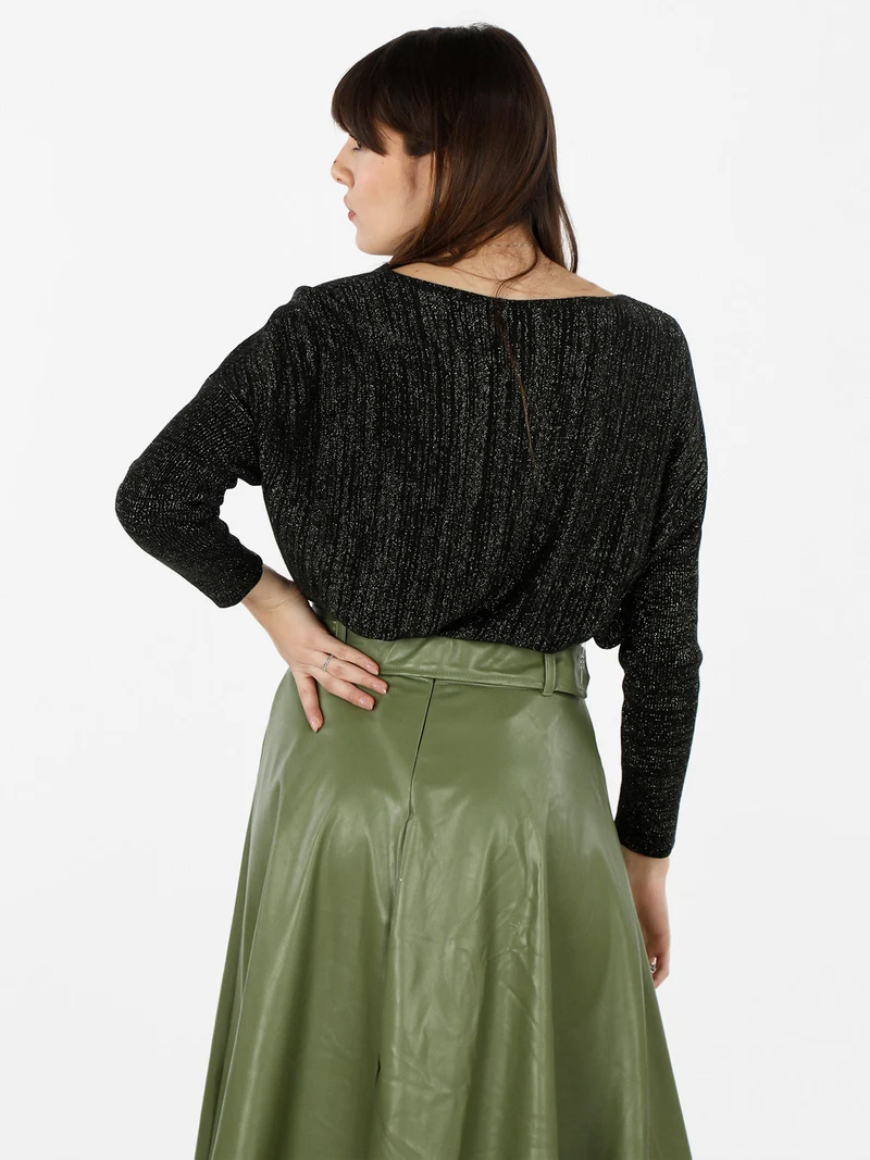 Maglia da donna girocollo con lurex - oro