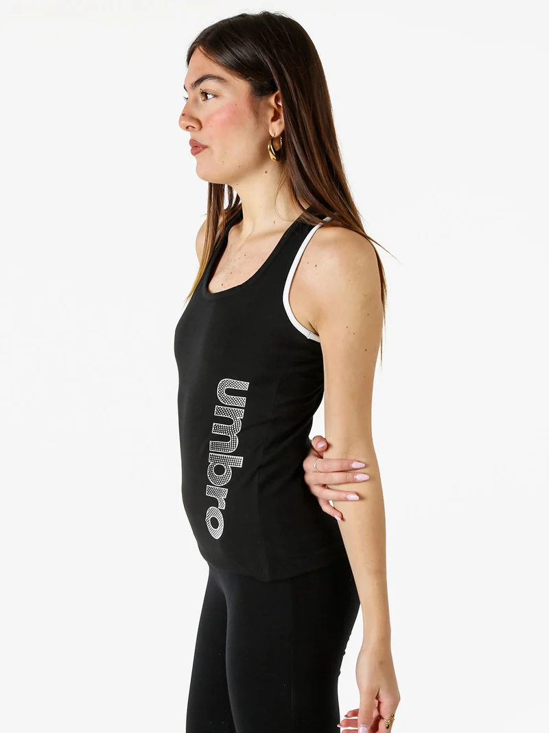 Top donna vogatore in cotone elasticizzato - bianco