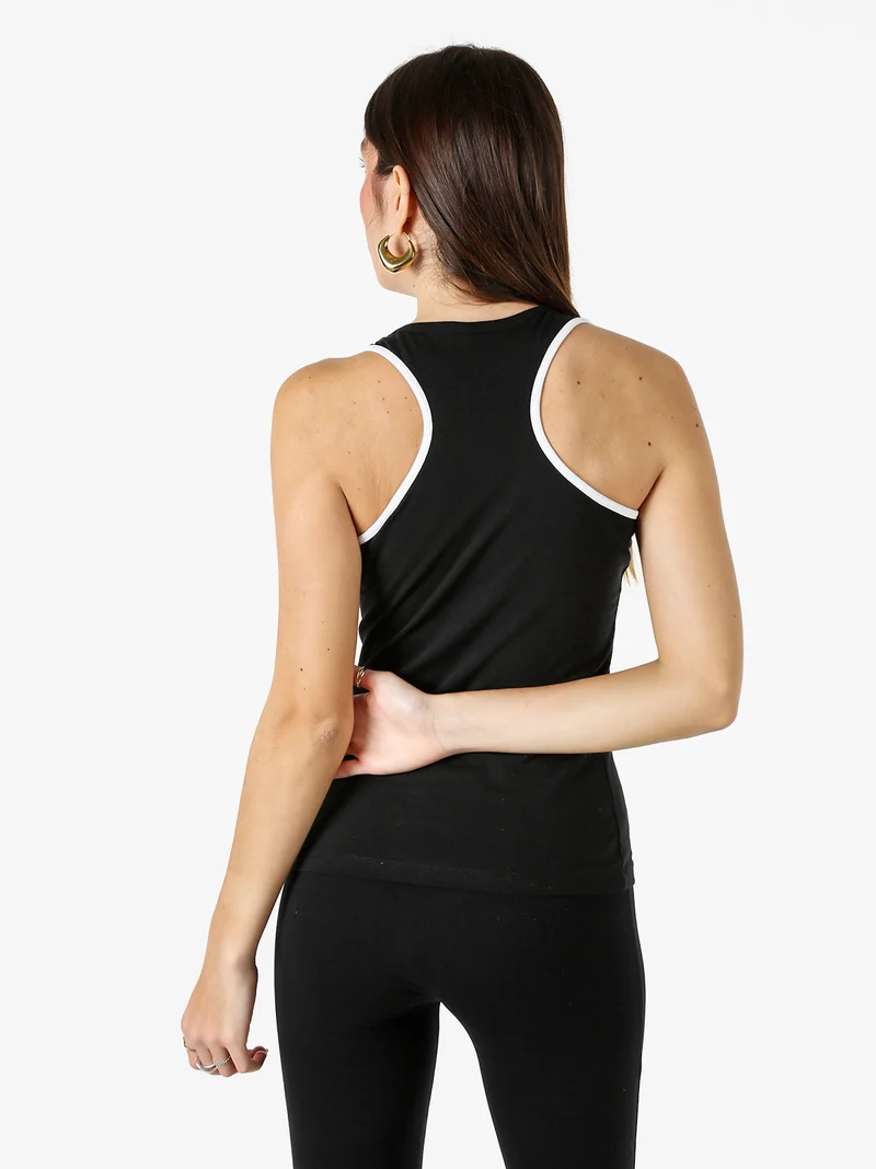 Top donna vogatore in cotone elasticizzato - bianco