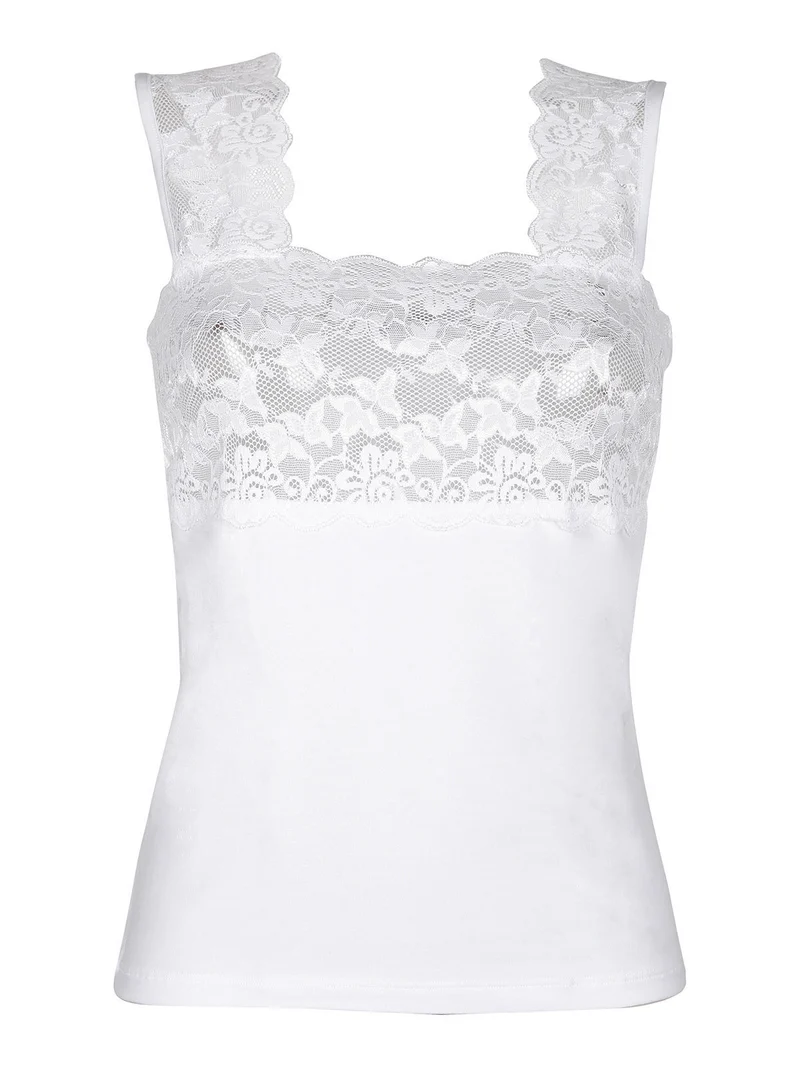 Canotta intima donna con pizzo - bianco