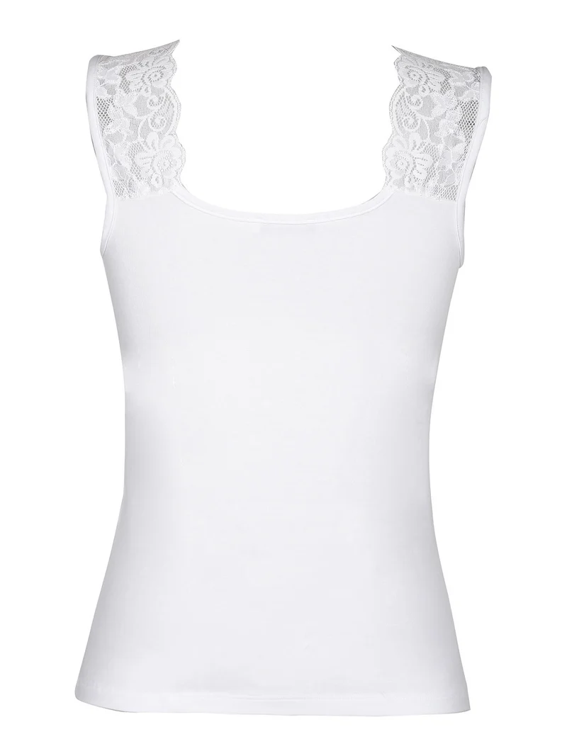 Canotta intima donna con pizzo - bianco