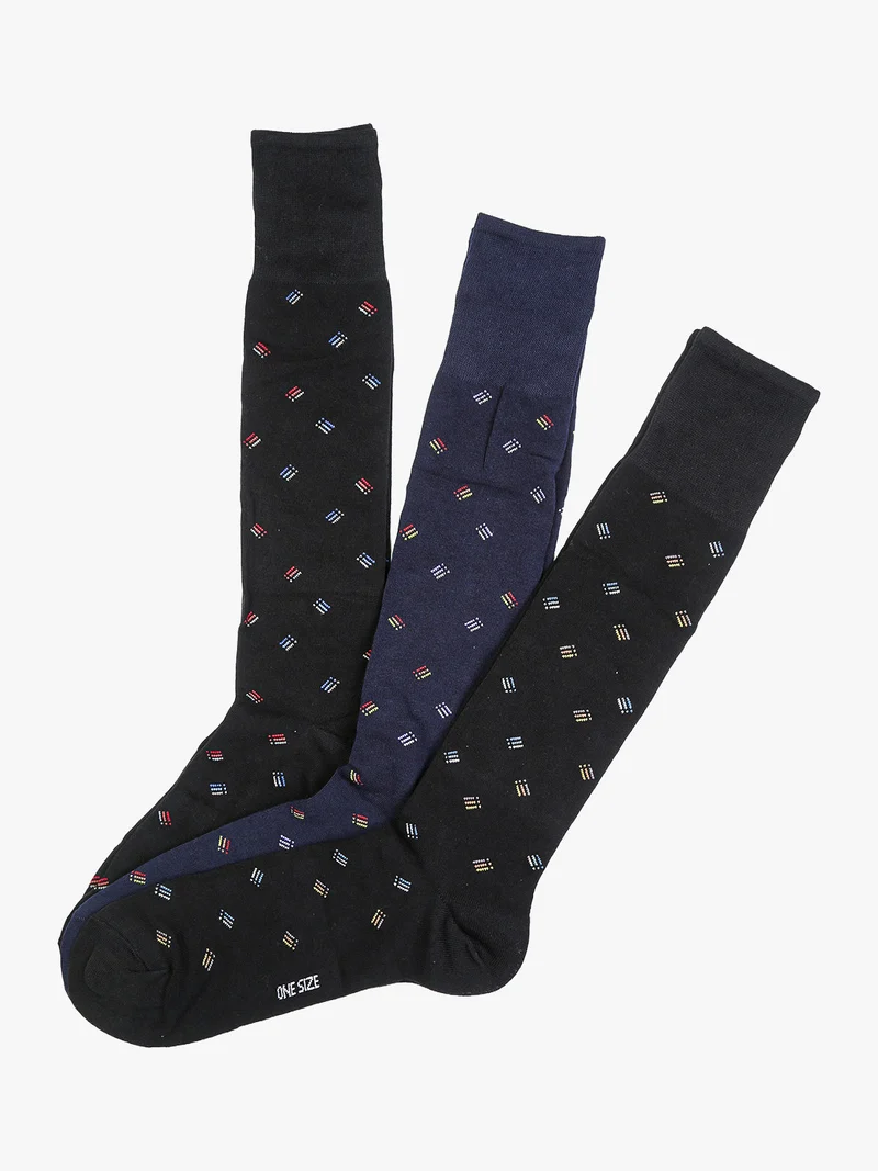 Confezione da 3 paia di calze lunghe da uomo in cotone - blu