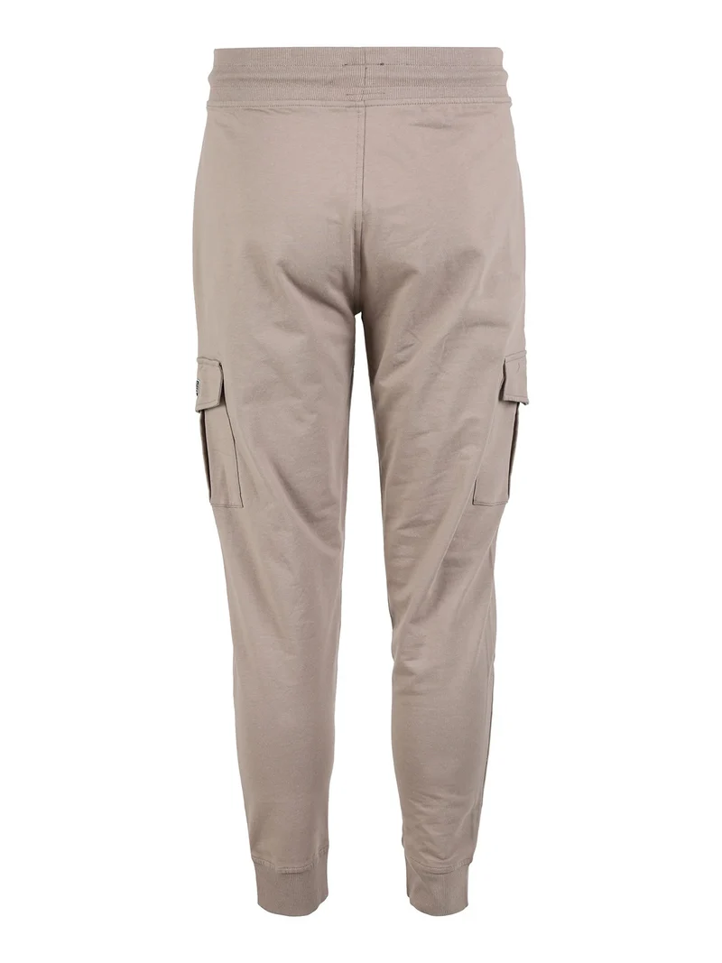 Pantaloni da uomo in felpa con tasconi e polsini - fango