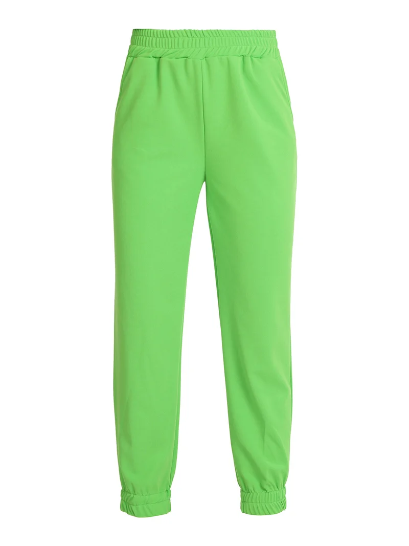 Pantaloni morbidi donna con polsino - verde