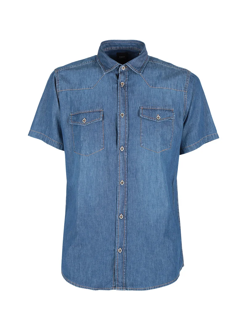 Camicia in jeans da uomo a maniche corte - jeans