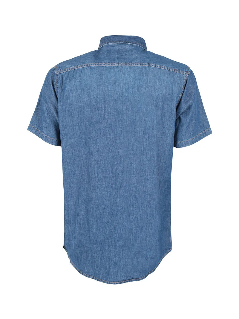 Camicia in jeans da uomo a maniche corte - jeans