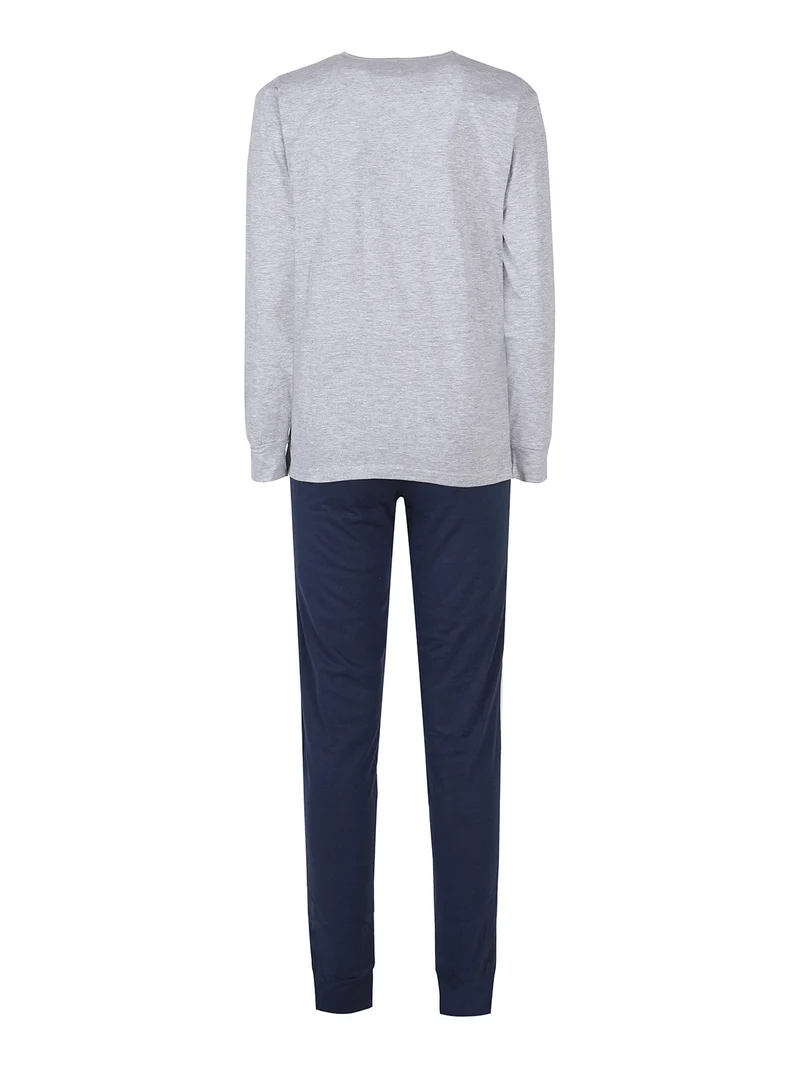 Pigiama lungo da donna in cotone - grigio