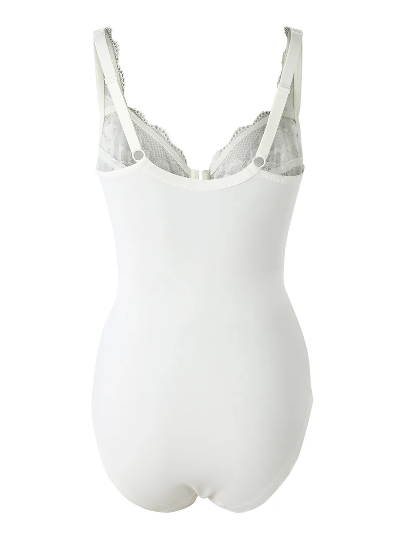AR42 Body donna con pizzo coppa C con ferretto - panna