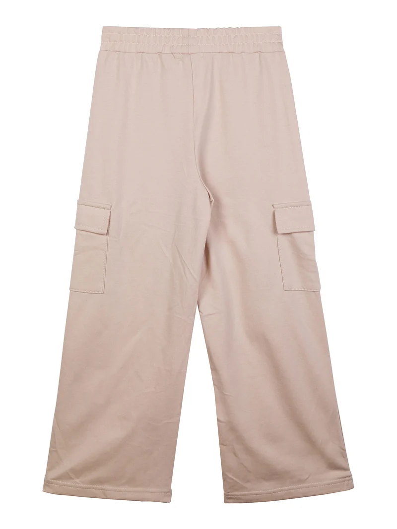 Pantaloni da bambina a gamba larga con tasconi - khaki