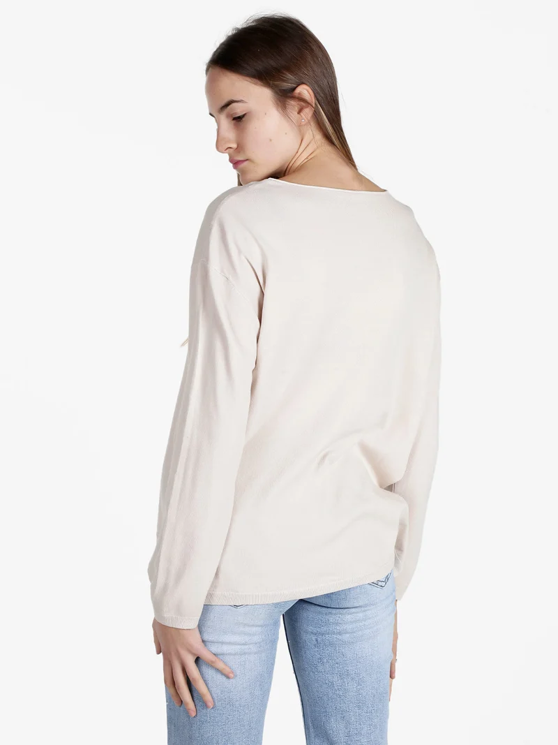 Pullover donna oversize in maglia - beige