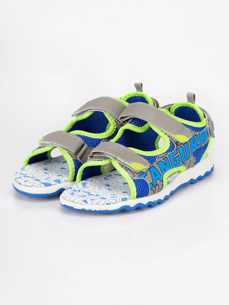 Sandali con strappi e scritta laterale - blu