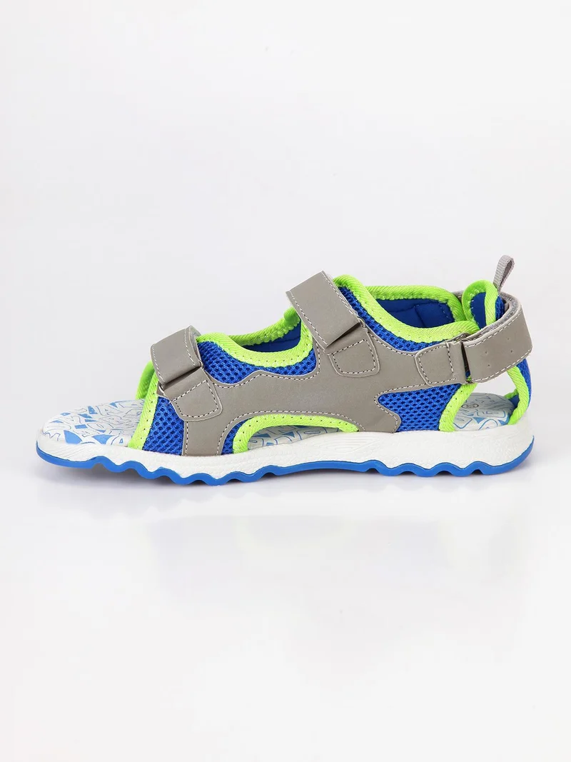 Sandali con strappi e scritta laterale - blu