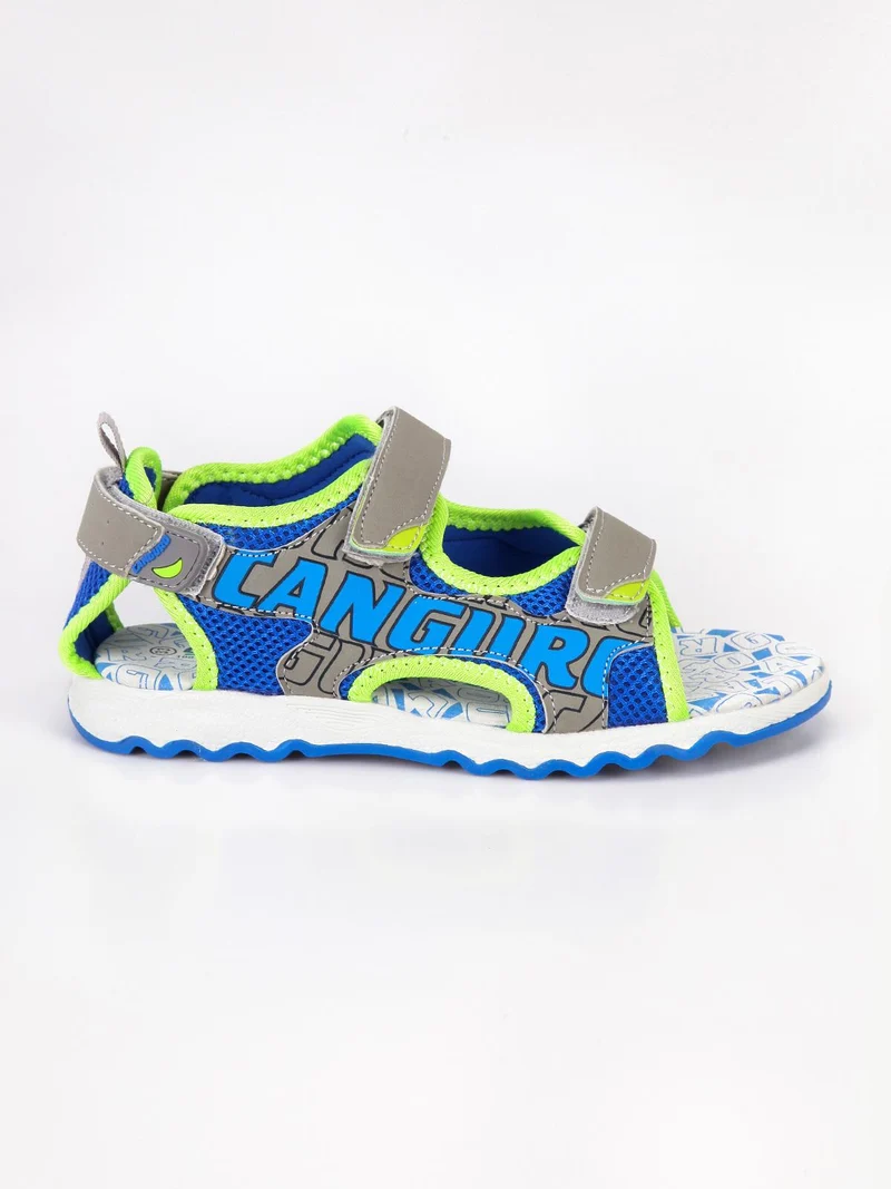 Sandali con strappi e scritta laterale - blu