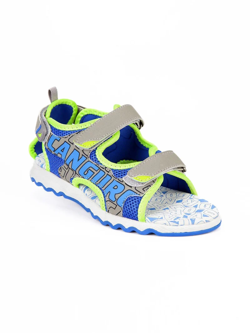 Sandali con strappi e scritta laterale - blu