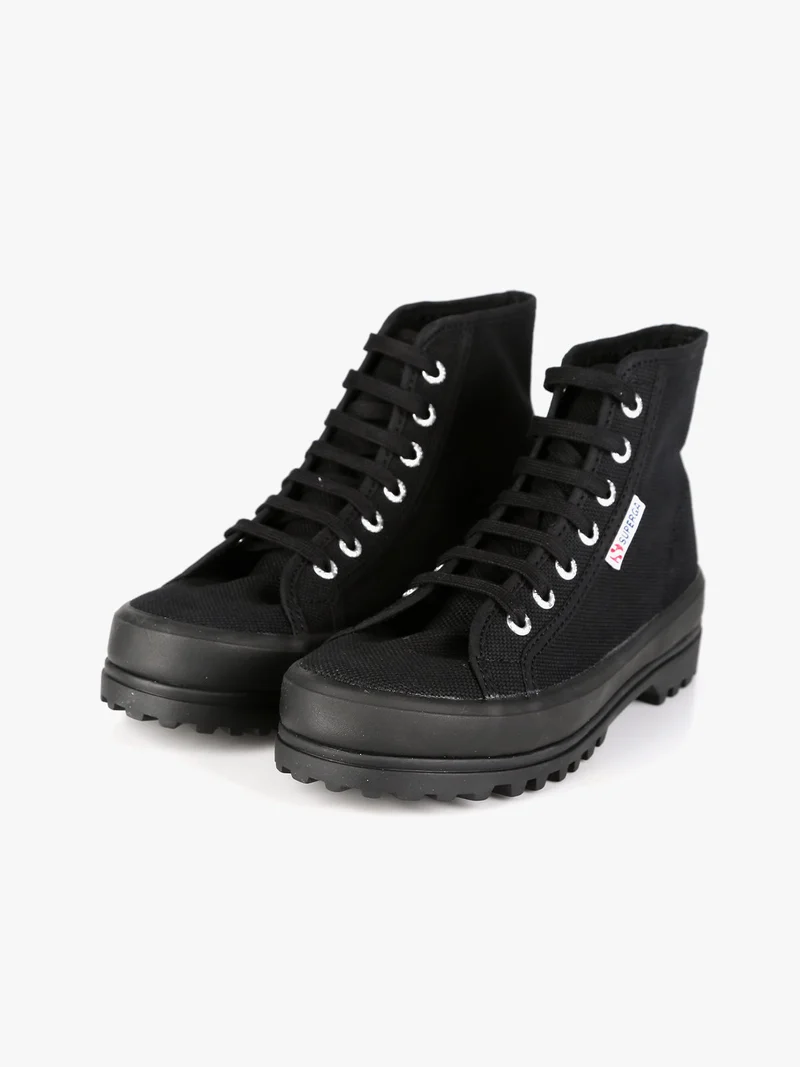 2341 ALPINA Sneakers alte donna in tela - nero