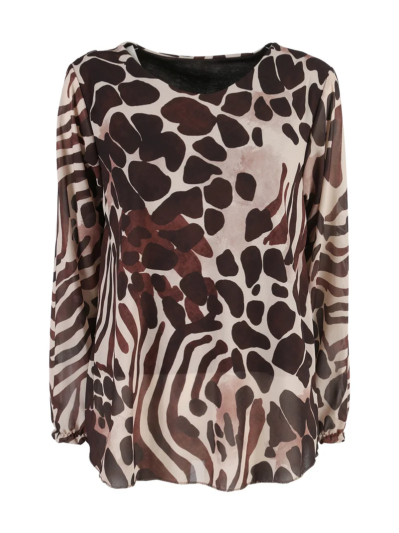 Blusa donna a maniche lunghe - moro