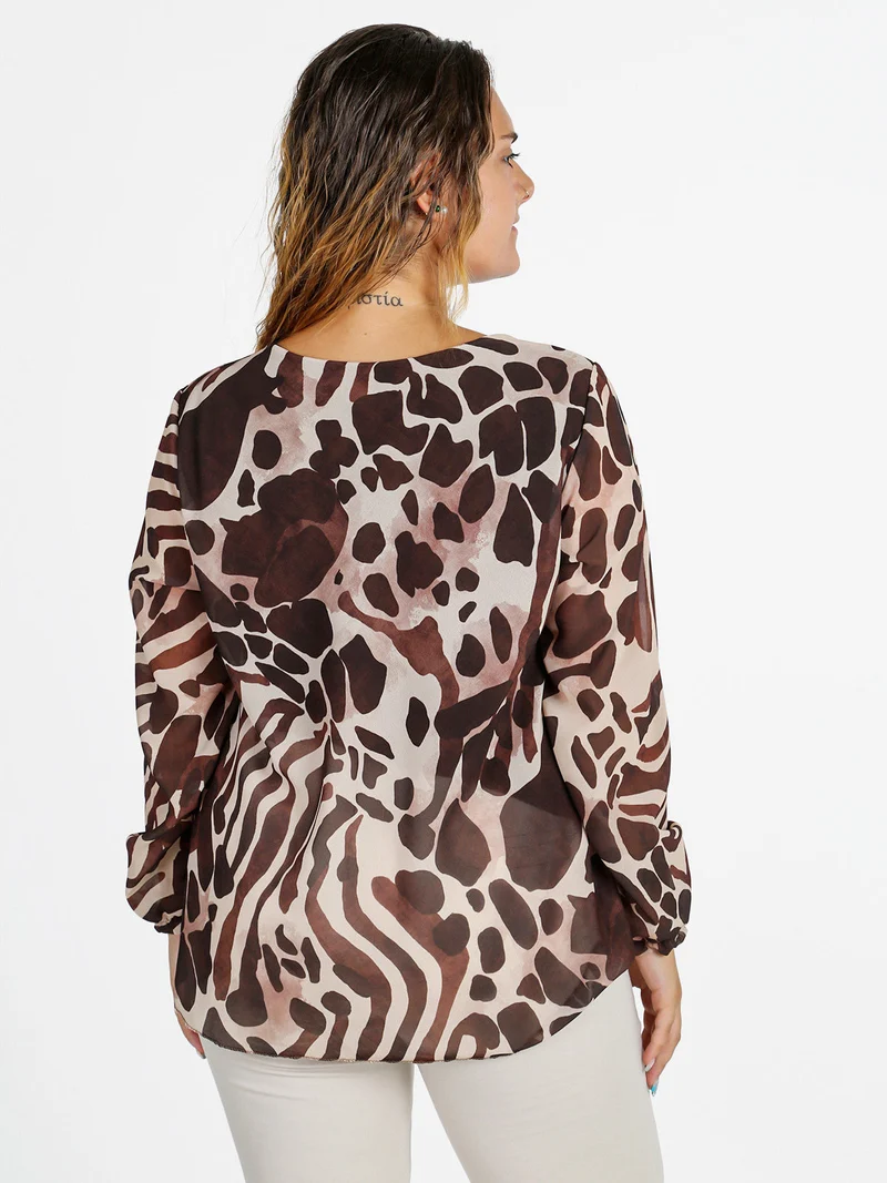 Blusa donna a maniche lunghe - moro
