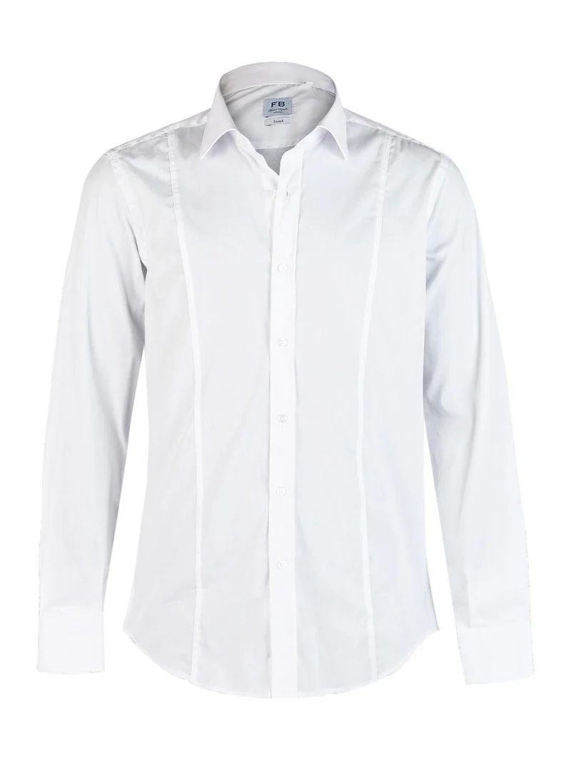 Camicia slim stretch da uomo - bianco
