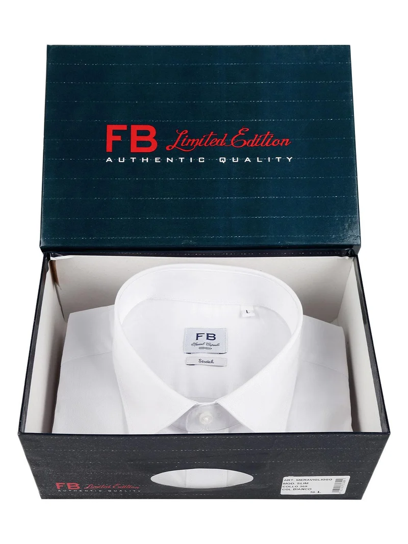 Camicia slim stretch da uomo - bianco