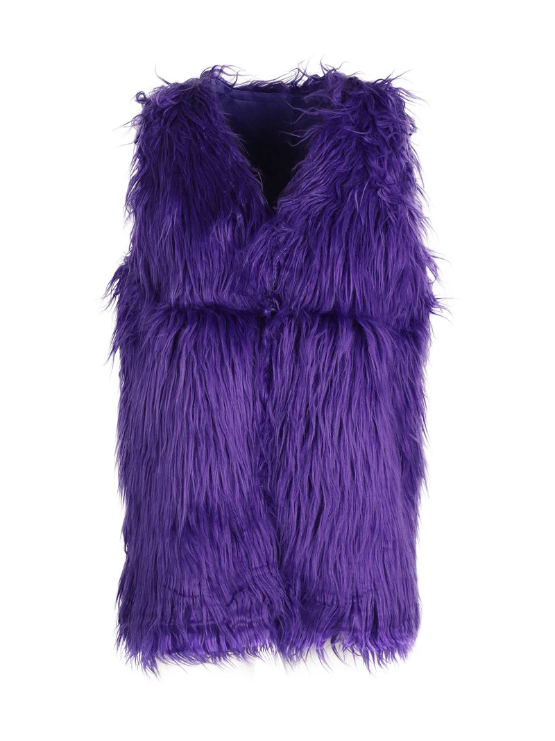 Gilet donna peloso - viola