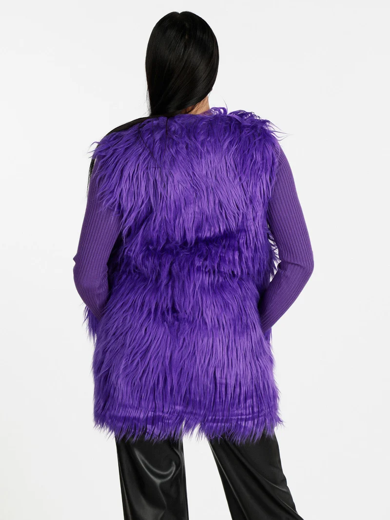 Gilet donna peloso - viola