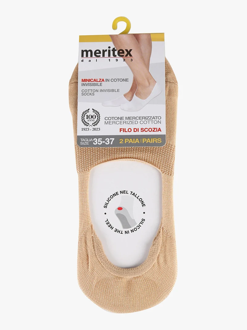 2 Paia di fantasmini unisex in filo di scozia - nudo