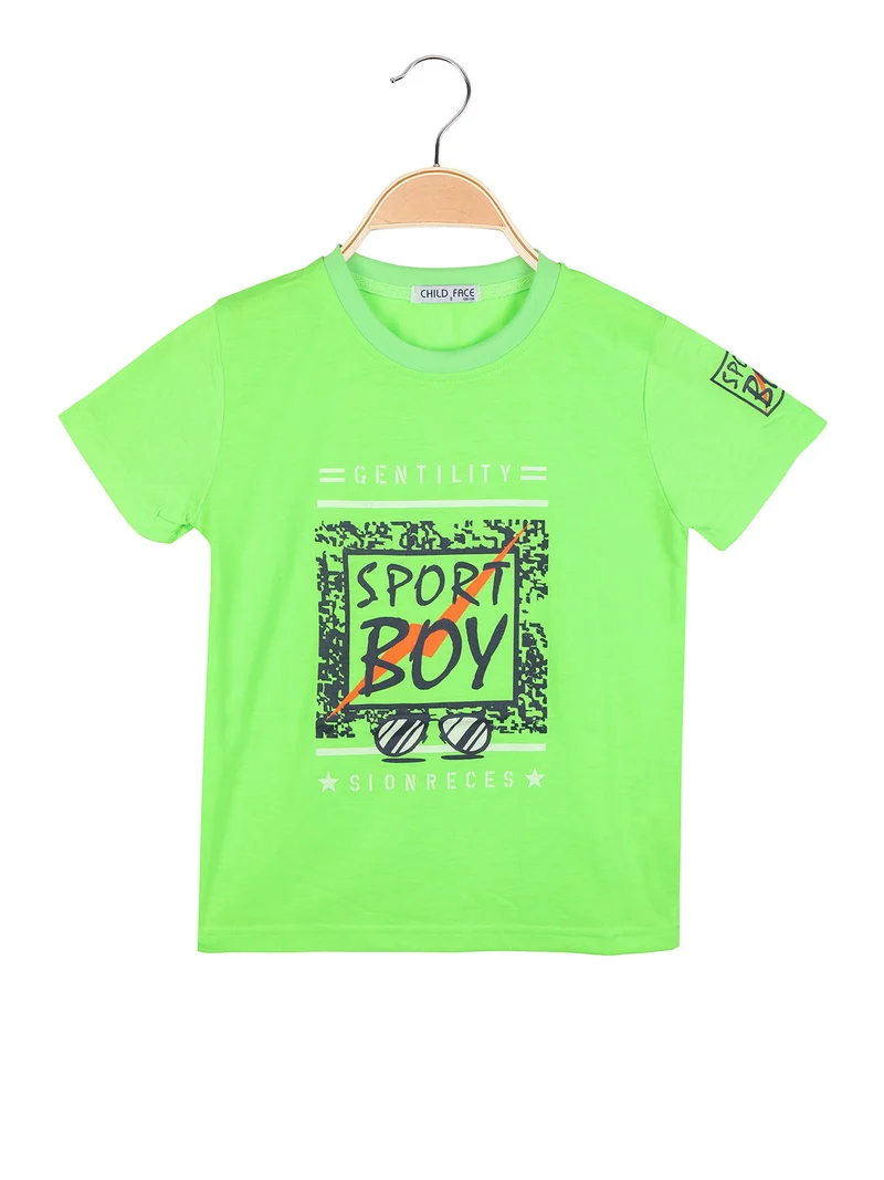 T-shirt fluo a manica corta da bambino - verde