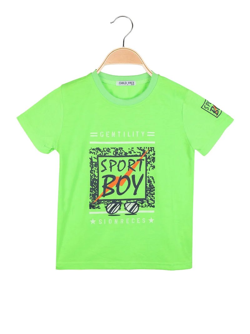 T-shirt fluo a manica corta da bambino - verde