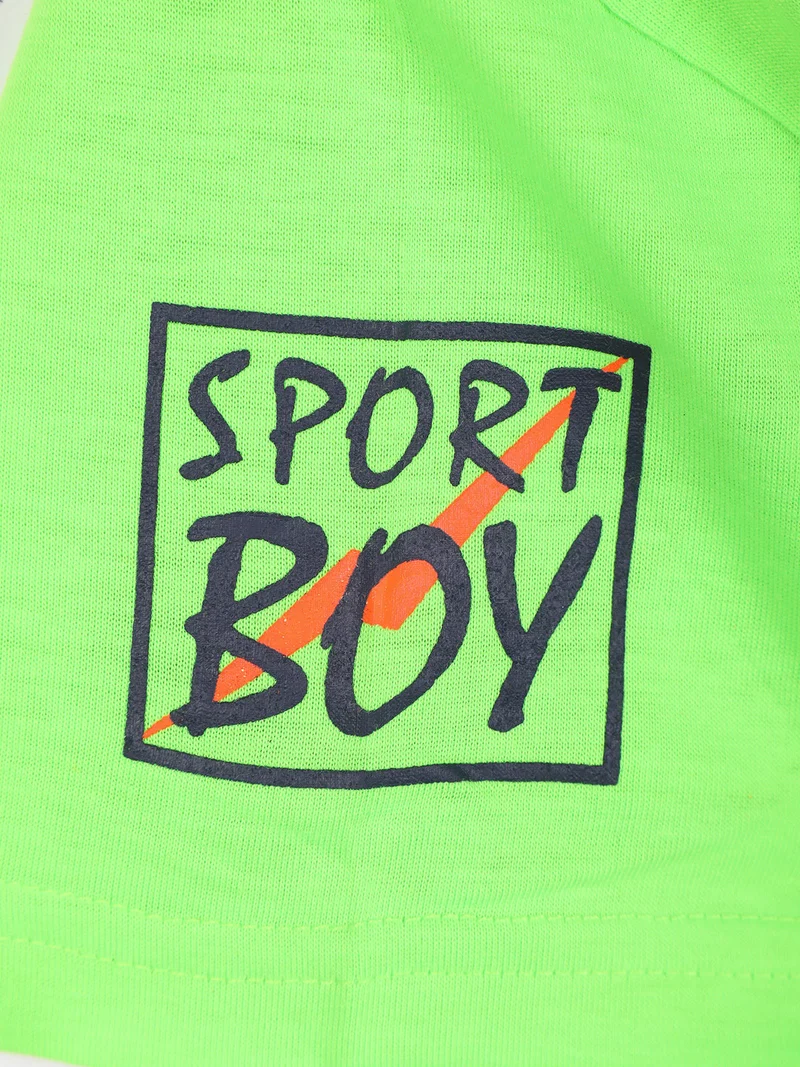 T-shirt fluo a manica corta da bambino - verde