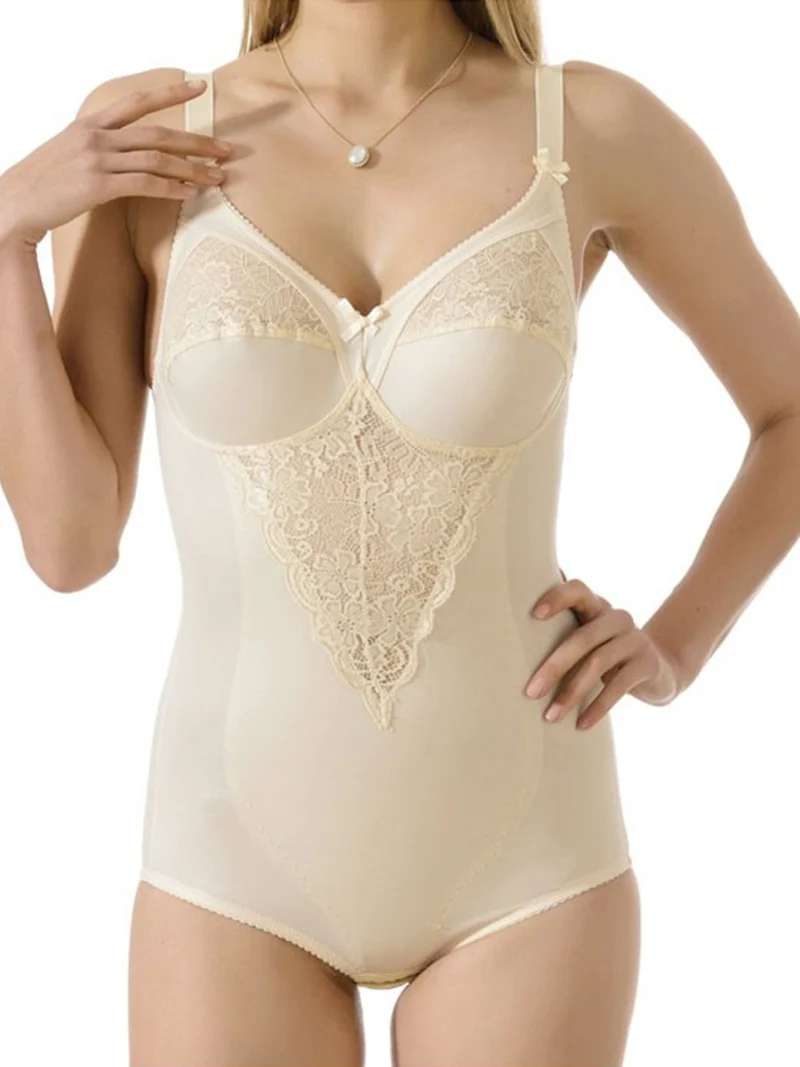 SHAPING Body modellatore tecnike contenitivo senza ferretto coppa C - panna
