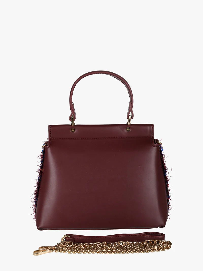 Borsa gioiello con paillettes e strass - bordeaux