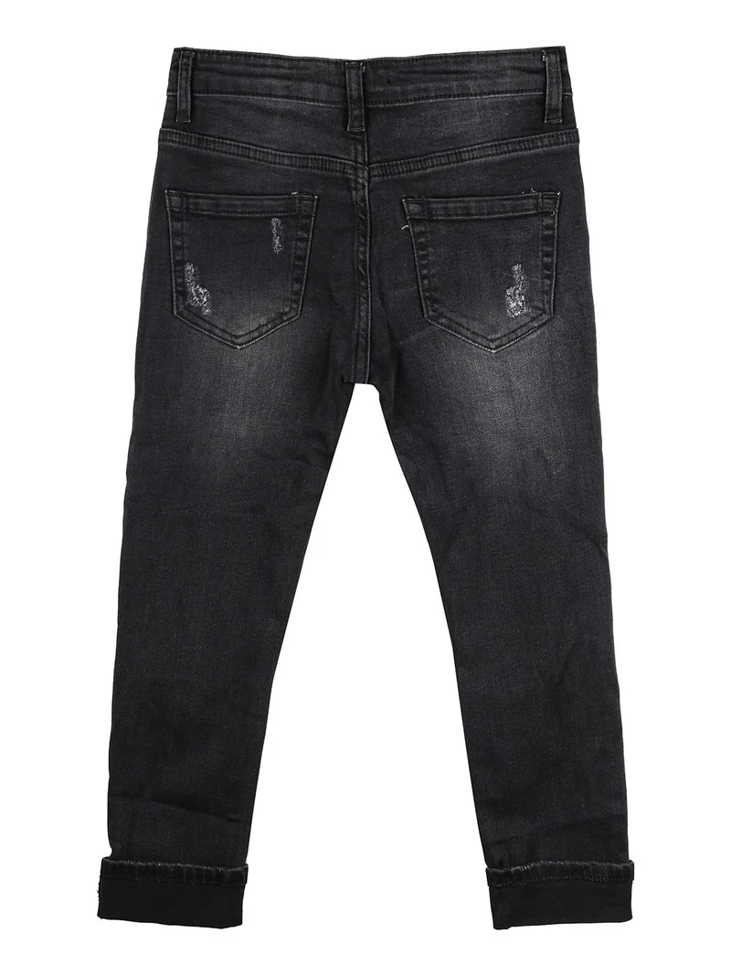 Jeans da bambino con strappi - nero