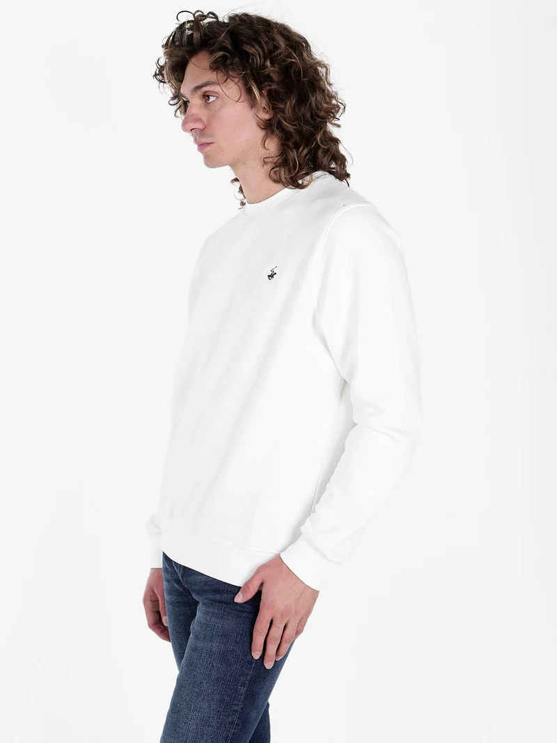 Felpa girocollo da uomo - bianco