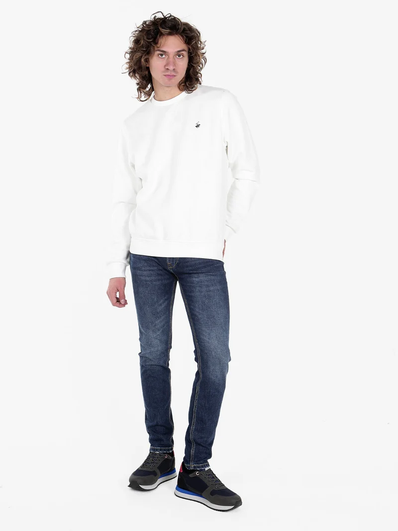 Felpa girocollo da uomo - bianco