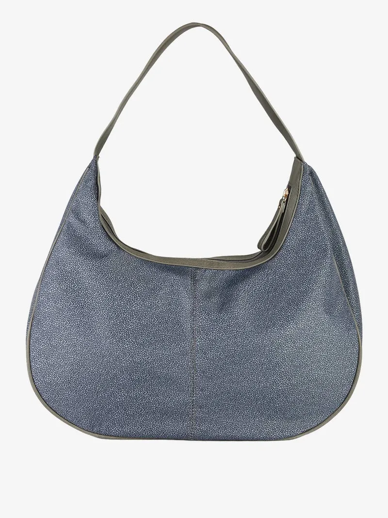 Borsa donna hobo in tessuto impermeabile - grigio