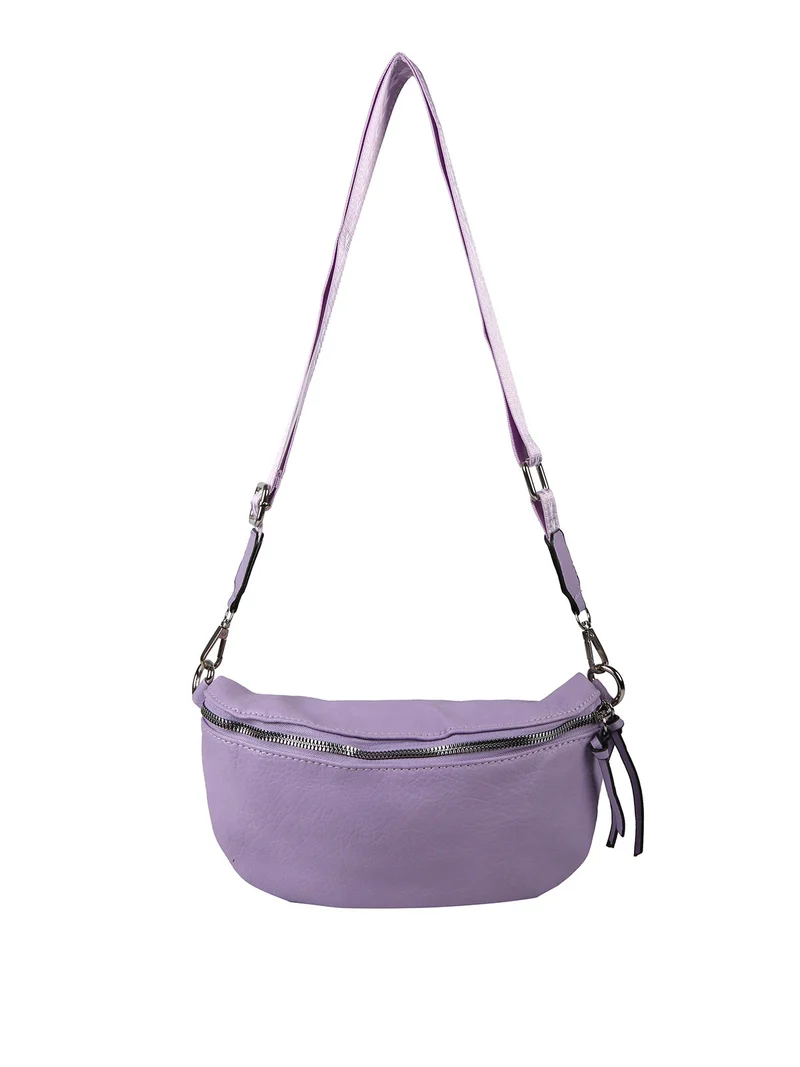 Marsupio donna in similpelle con tracolla stampata - lilla