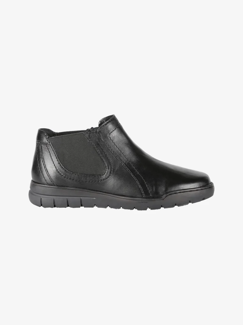 Stivaletti donna in pelle con zip - nero