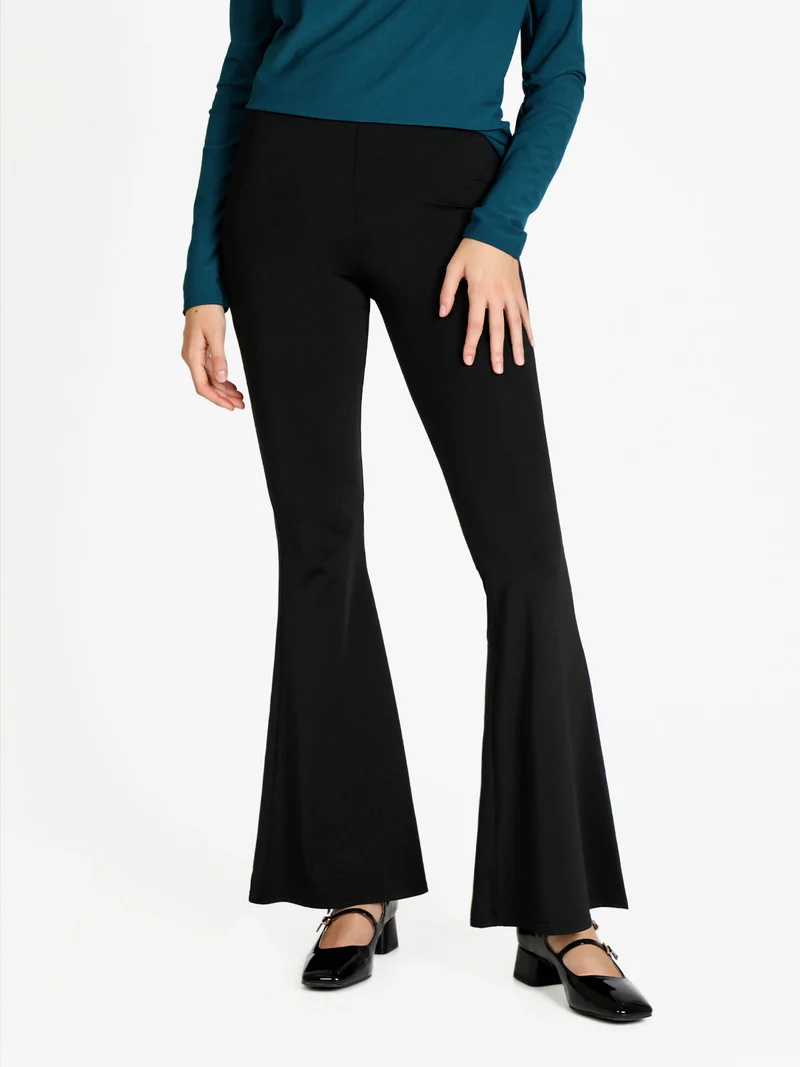 Pantaloni donna a zampa - nero