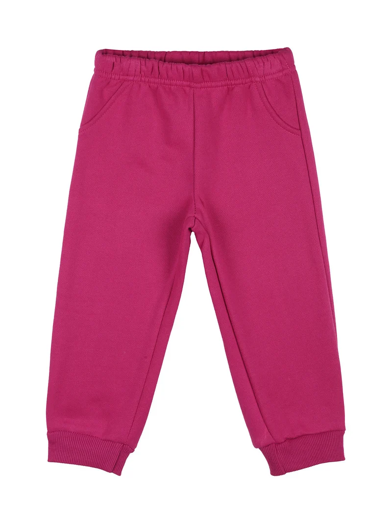 Completo 3 pezzi da neonata con cappuccio e zip - fucsia