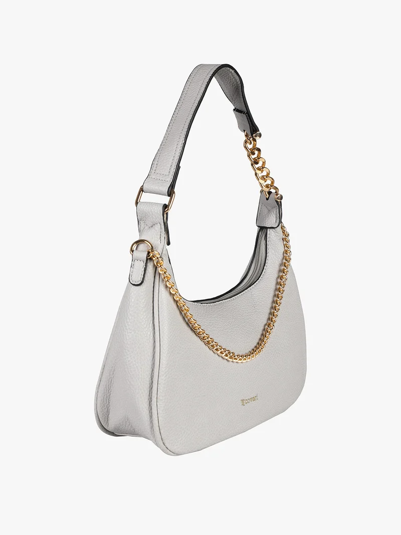 Mini borsa a mezzaluna con catena - grigio