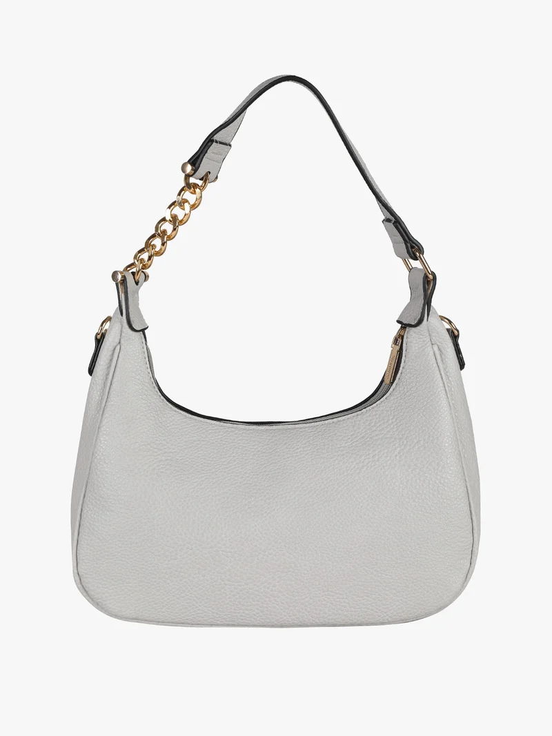 Mini borsa a mezzaluna con catena - grigio