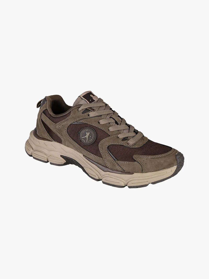 Sneakers da uomo stringate - caffè