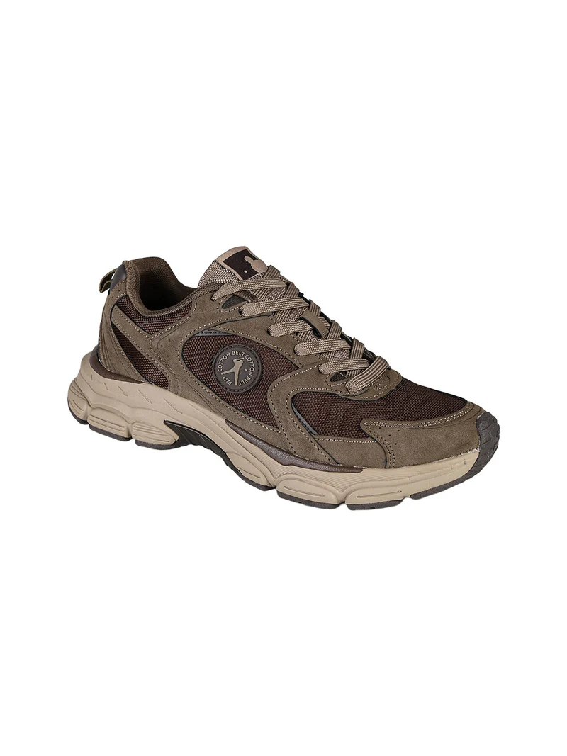 Sneakers da uomo stringate - caffè