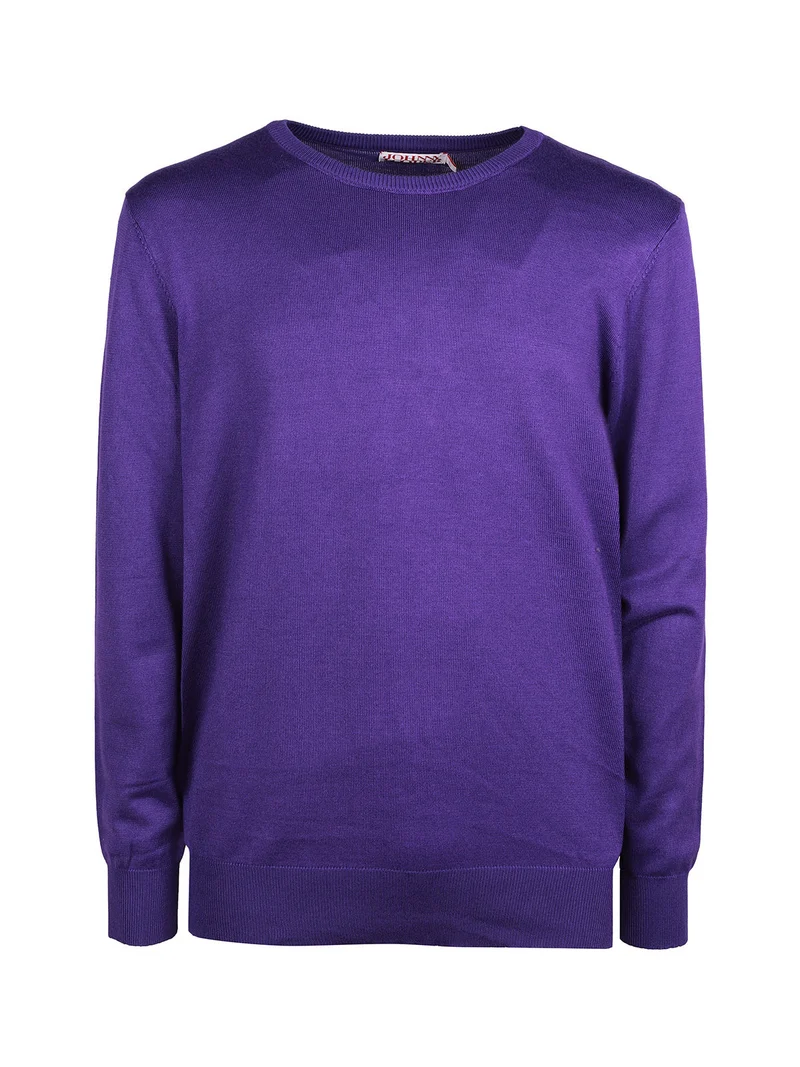 Pullover girocollo da uomo in maglia - viola